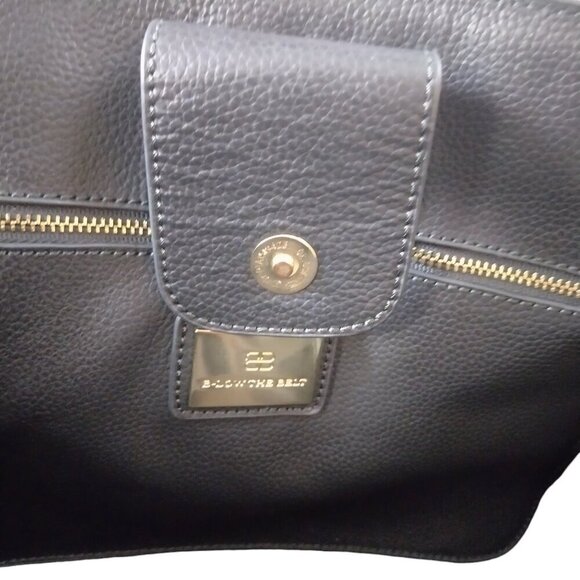 B-low The Belt Mila Blue Pebbled Leather Double Strap Crossbody Tote Bag Purse - Picture 5 of 8